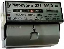 Счетчик электроэнергии 3Ф однотарифный Меркурий 231 АМ-01ш 60/5 Т1 D 230/400В ОУ картинка